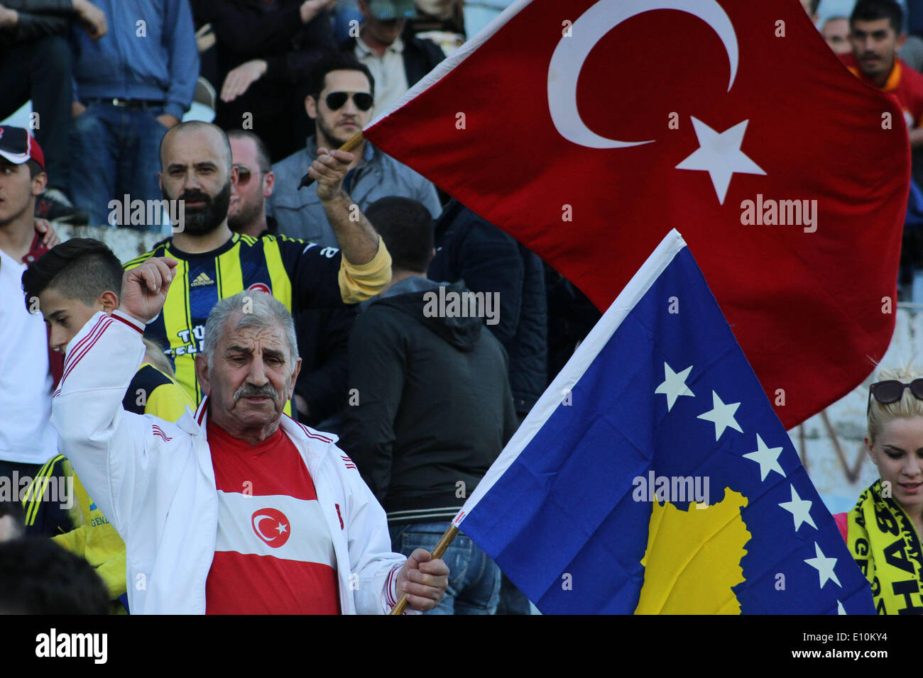 21 maggio 2014 - Pristina, Kosovo - Turchia team internazionale giocatori entranti all'interno di Pristina allo stadio del credito (Immagine: © Agron Beqiri/NurPhoto/ZUMAPRESS.com) Foto Stock