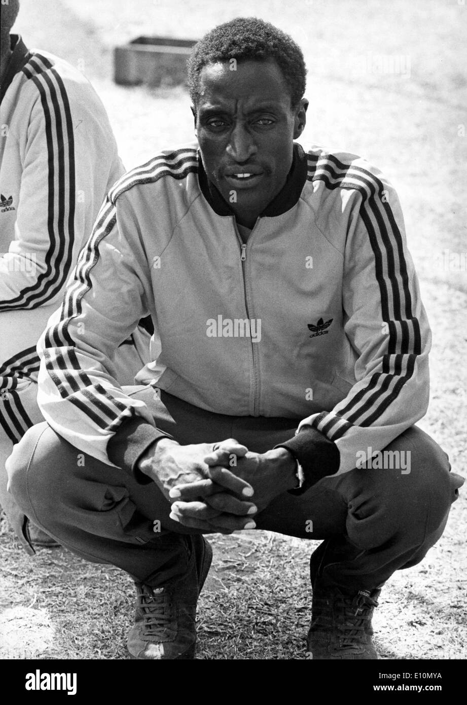 Nairobi, Kenya; atleta CHARLES ASATI, Giochi del Commonwealth 400 metri campione in Edinburgh 1970. Foto Stock