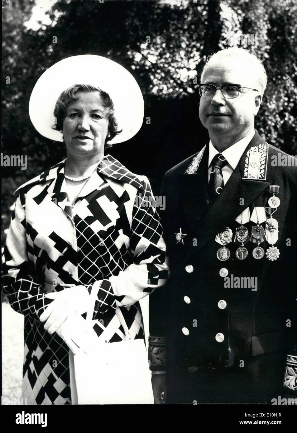 Lug. 07, 1973 - Nuovo Ambasciatore russo presenta le credenziali: Nikolai Lunkov, nuovo ambasciatore sovietico a Londra, oggi è andato a Foto Stock