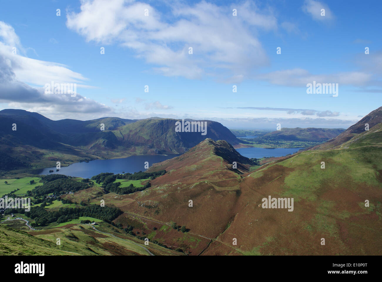 Rannerdale nodi e Crummock acqua nel distretto del Lago Foto Stock