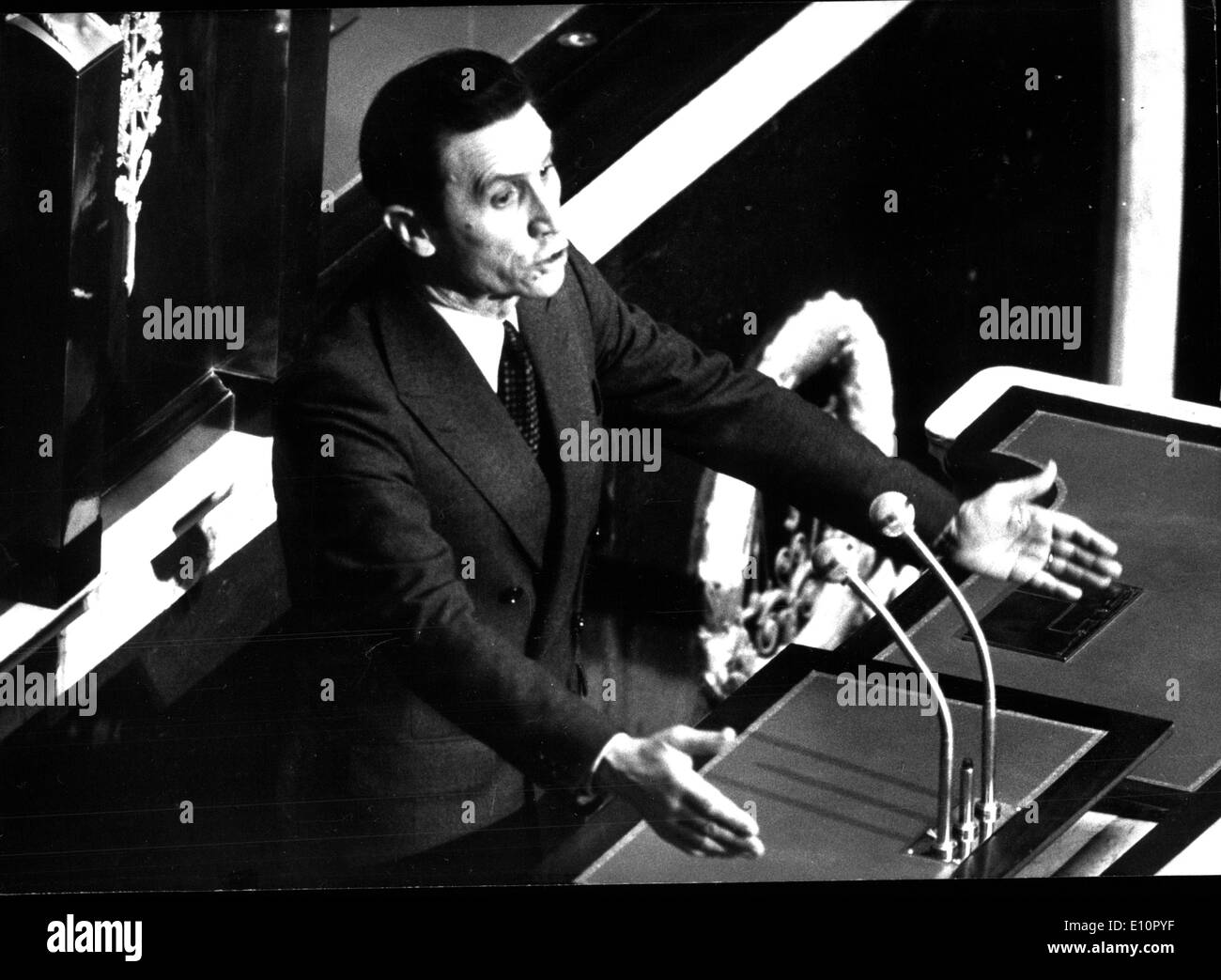 Ottobre 03, 1973 - Assemblea Nazionale Speaker Jean Royer Tribune Foto Stock