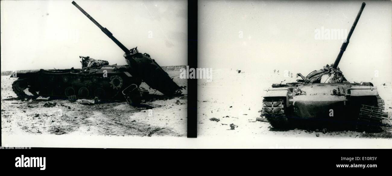 Ottobre 10, 1973 - due americani realizzati serbatoi delle forze israeliane distrutte dalla Egyptian corpi corazzati. Foto Stock
