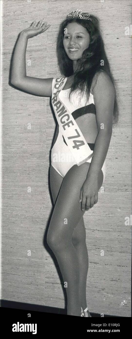 Dic. 28, 1973 - ''MissTahiti 974''ora ''Miss Francia'' Edma Tepava Foto Stock