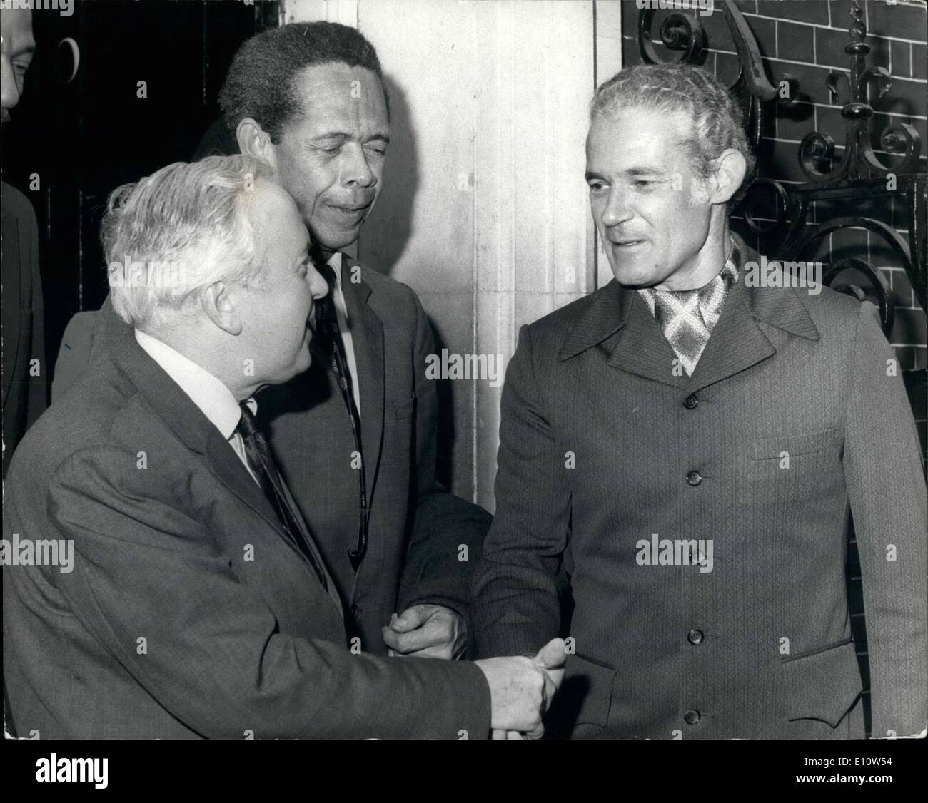 Apr. 04, 1974 - Il Primo Ministro giamaicano al No.10.: Sig. Norman Manley, il Primo Ministro della Giamaica, oggi chiamato il sig. Harold Foto Stock
