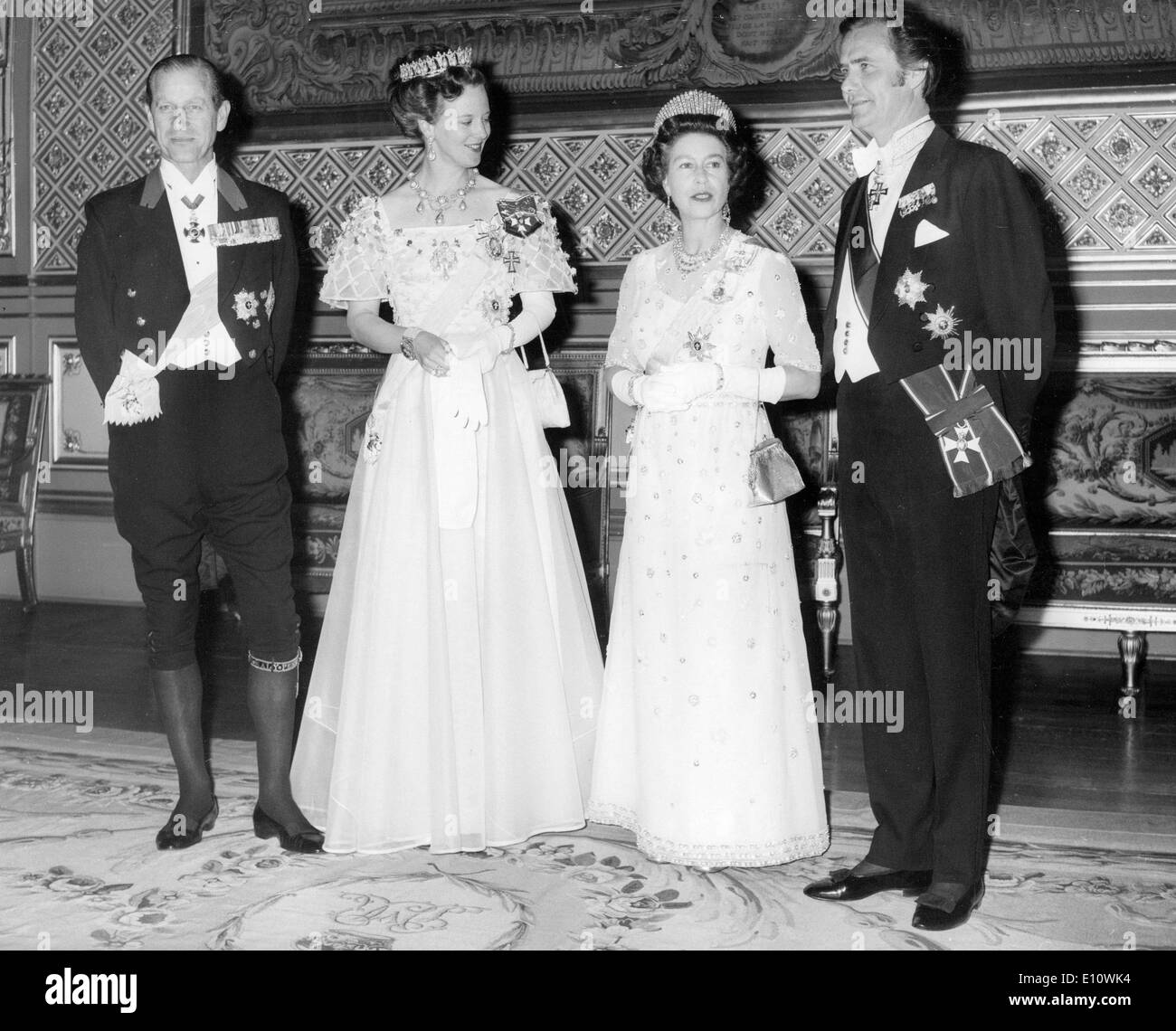 Elisabetta II e del Principe Filippo con royalty danese Foto Stock
