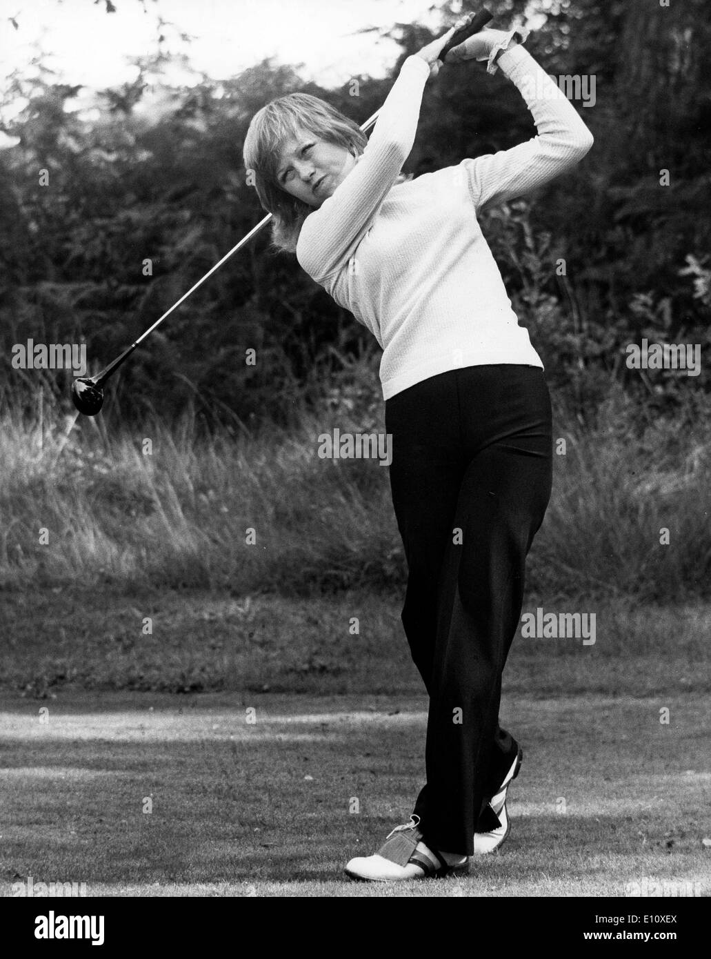 Il Golfer LAURA BAUGH durante la pratica per la comunità Open di Golf Foto Stock