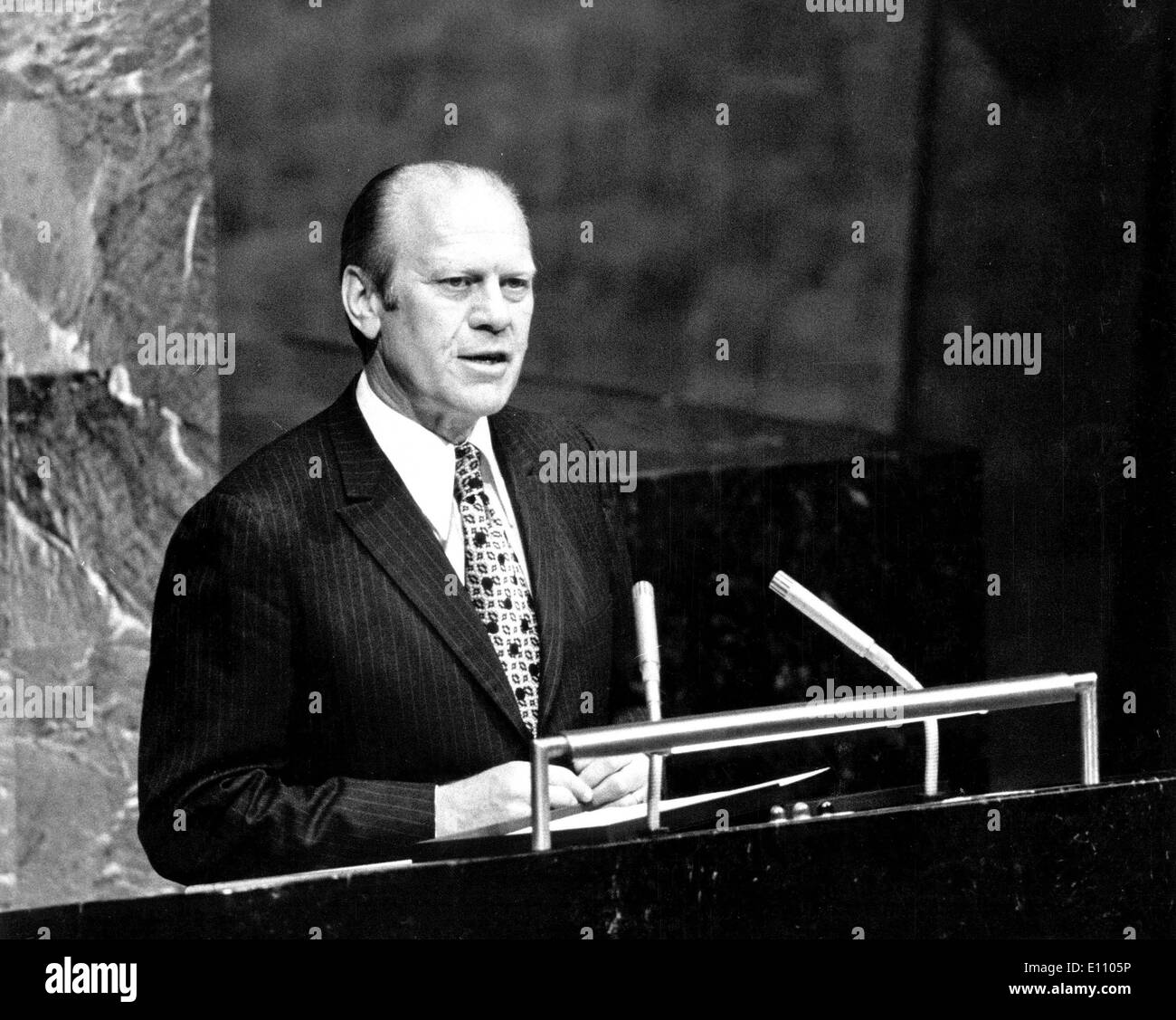 Il Presidente Ford parla all'Assemblea generale Foto Stock