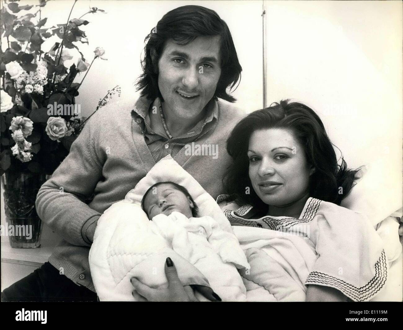 Mar 14, 1975 - i giocatori di tennis figlia nata all'ospedale americano di Neuilly. Foto Stock