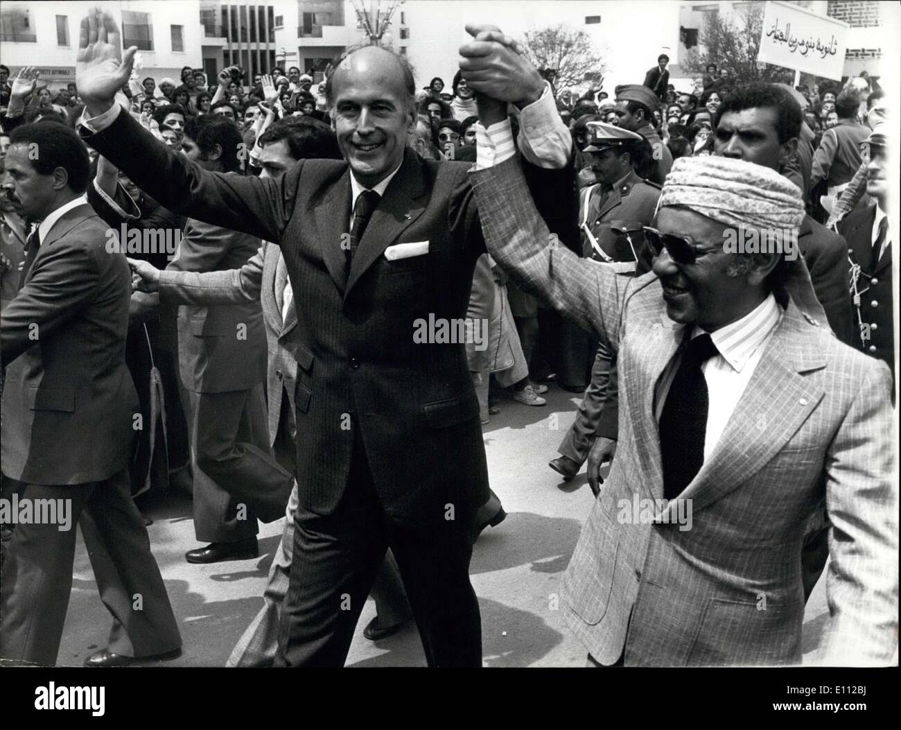 Maggio 05, 1975 - Il giorno dopo arrivò in Marocco per una visita di tre giorni, il Presidente Giscard d'Estaing ha visitato la città medioevale Foto Stock