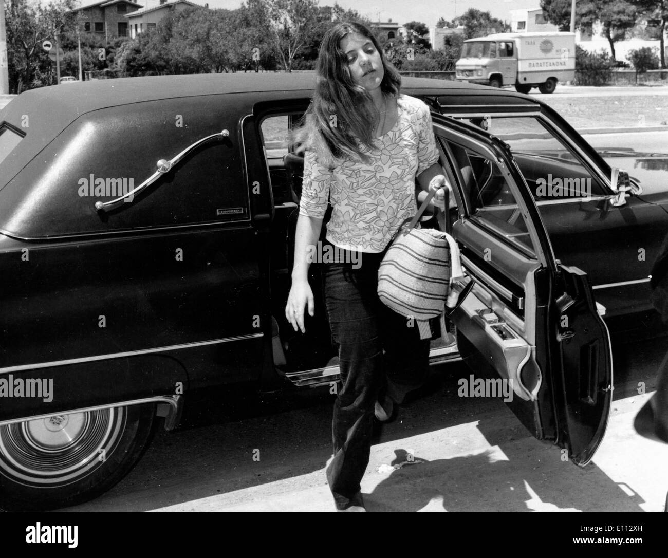 Caroline Kennedy arriva sulla isola di Skorpios Foto Stock