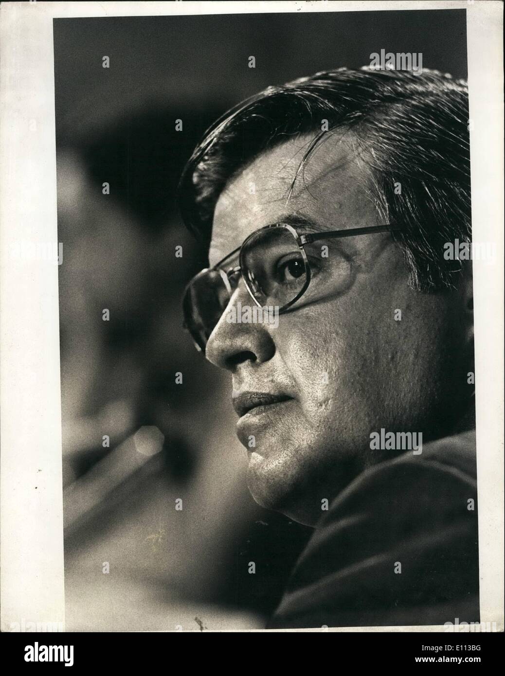 Lug. 07, 1975 - Sen. Frank Chiesa d'Idaho Presidente della selezionare Comte sulle attività dei servizi segreti. Foto Stock