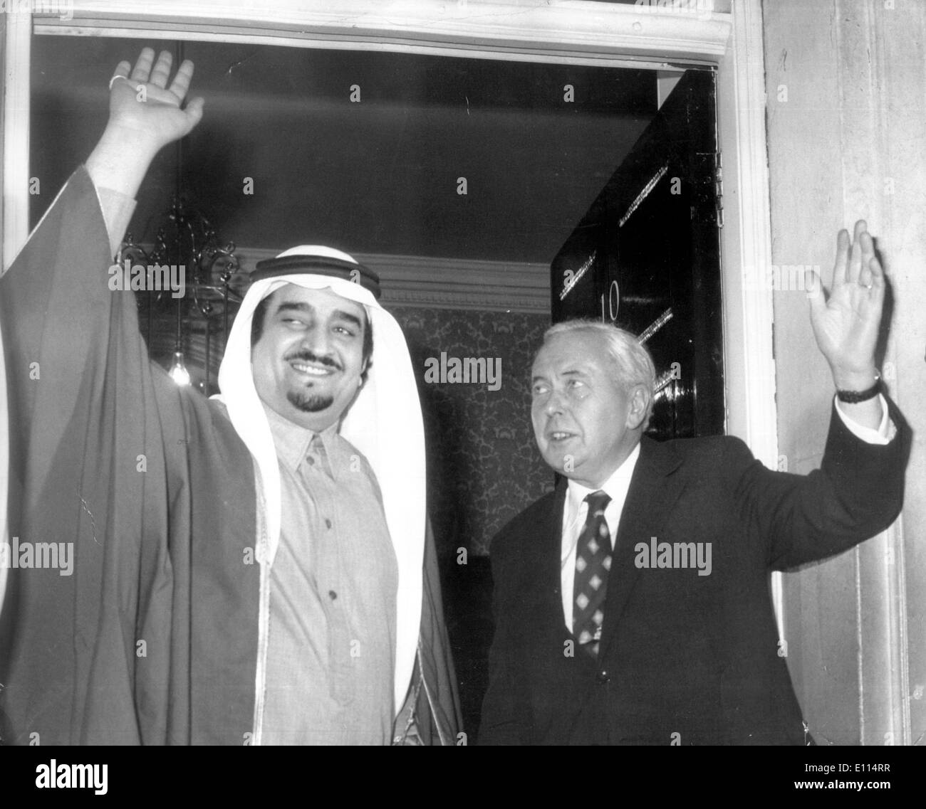 Il primo ministro Harold Wilson con re Saud Foto Stock