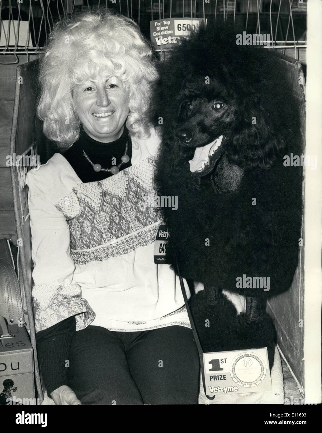 Sett. 09, 1975 - Ladies Kennel Association championship show all'Olympia; Foto mostra indossando un sorprendente stile di capelli, Pat Ashwell, Foto Stock