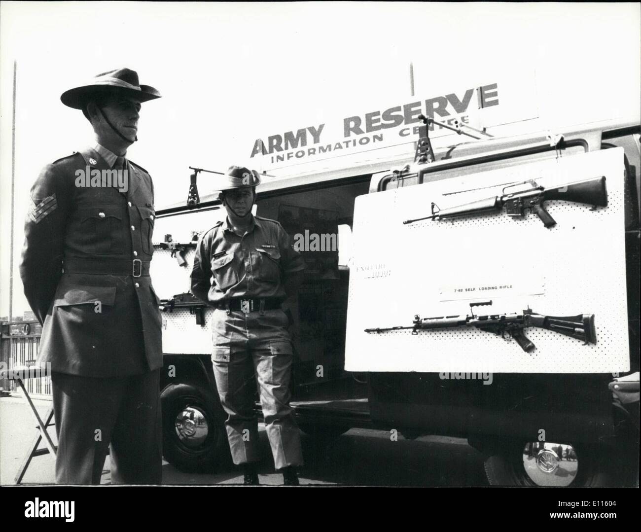 Sett. 09, 1975 - il reclutamento per l'esercito australiano al Circular Quay di Sydney. ESS.co Foto Stock