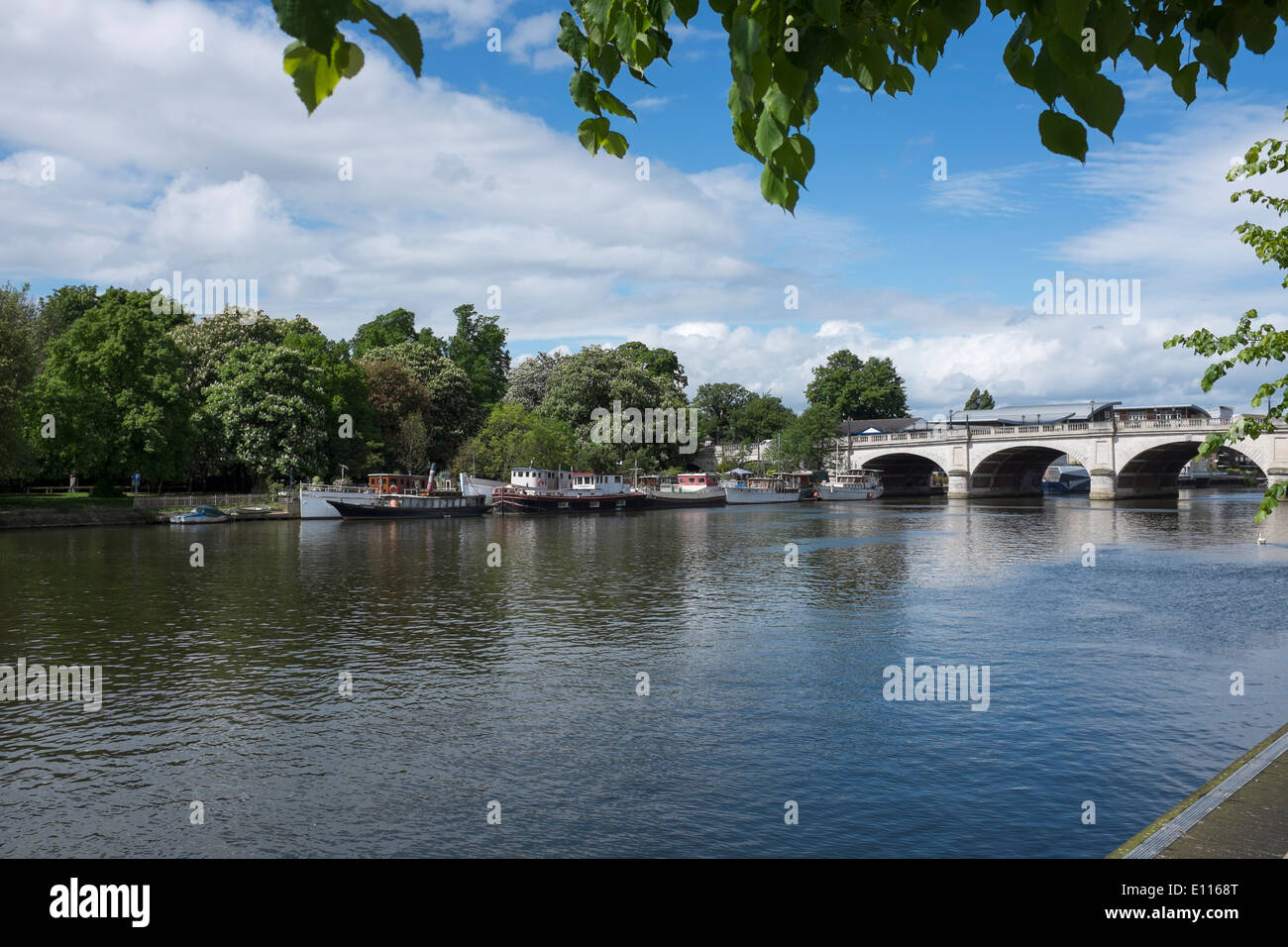 Il fiume il Tamigi a Kingston Upon Thames Londra Inghilterra REGNO UNITO Foto Stock