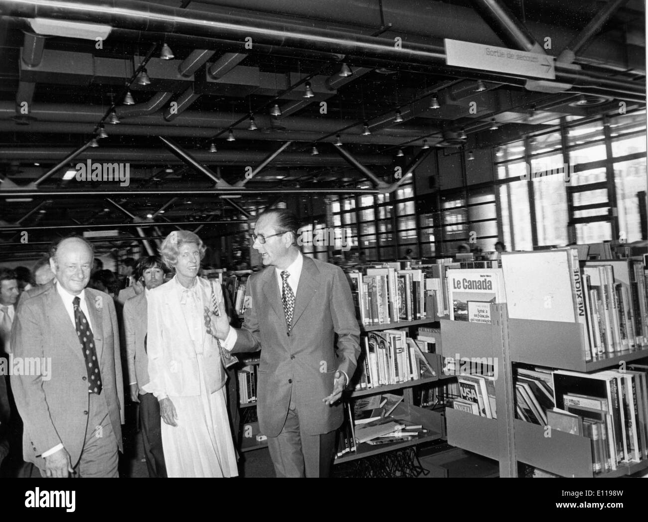 Edward Koch, Jacques Chirac, Claude Pompidou visita Foto Stock