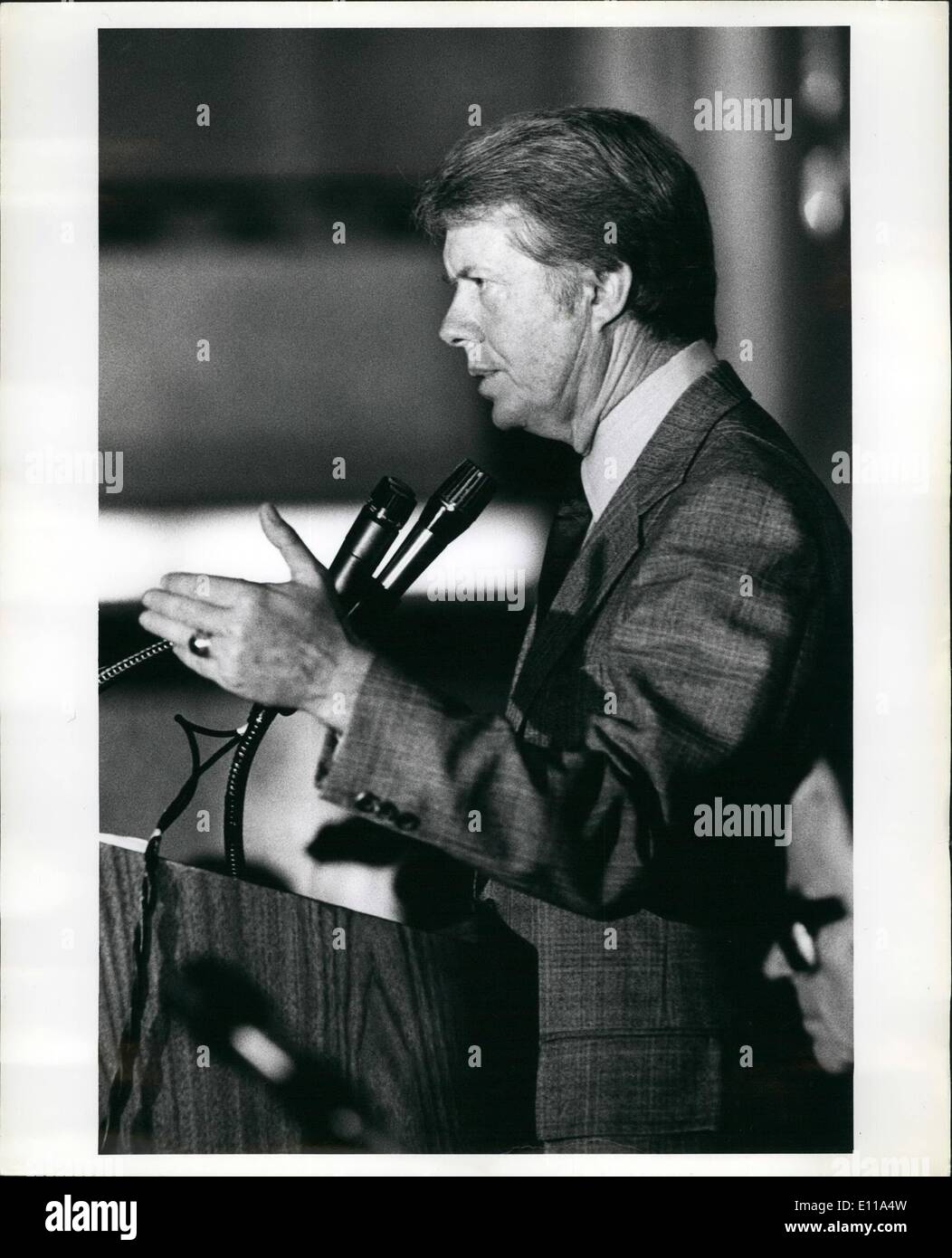 Giugno 06, 1976 - Jimmy Carter: N.Y. Stato democratico incontro dei delegati al sater Hiclan Hotel in N.Y.C. Il tasto Foto Stock