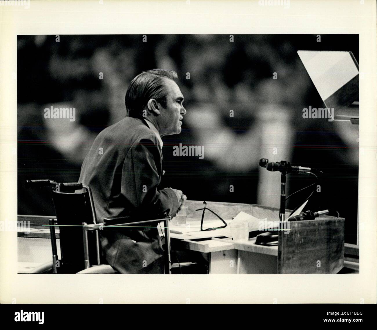 Lug. 13, 1976 - George C. Wallace, governatore di Alabama al Partito Democratico convenzione nazionale, Madison Square Garden, NYC, Foto Stock