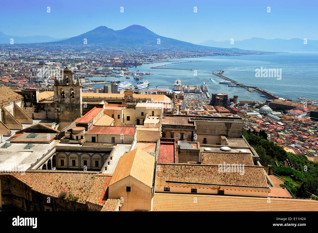 Vista da San Martino monastero cartesiano, Napoli, Italia Foto Stock