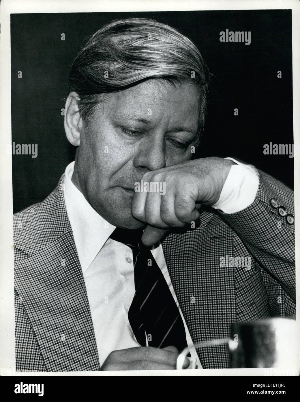 05 maggio 1978 - Helmust Schmidt premere conferenza ONU Plaza Hotel Foto Stock