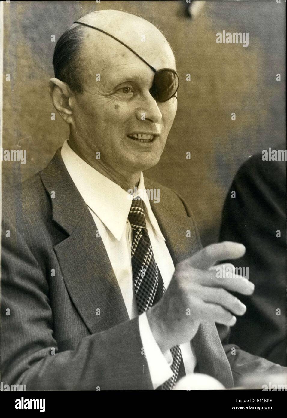 Dic. 26, 1978 - Il Ministro degli Affari Esteri Israeliano Moshe Dayan alla conferenza stampa Foto Stock