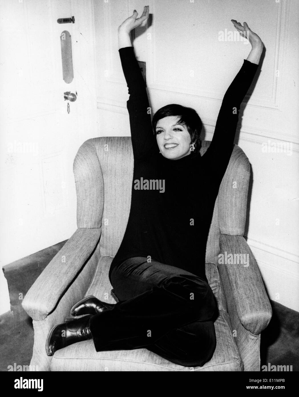 Il cantante Liza Minnelli rilassa alla conferenza stampa Foto Stock