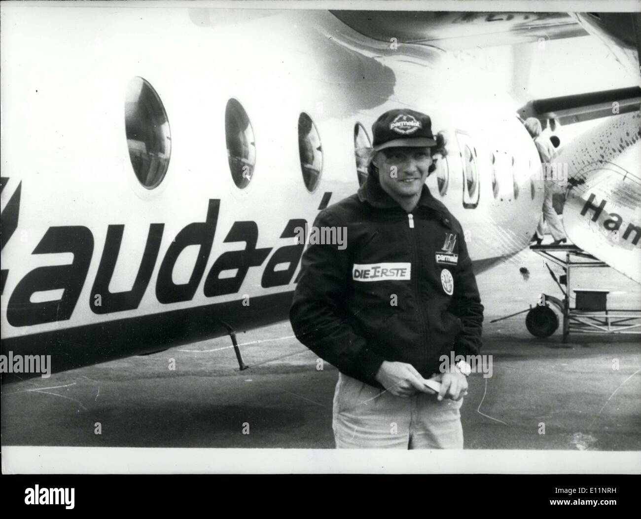 Lug. 16, 1979 - ex campione del mondo, il corridore austriaco ha appena lanciato la sua propria compagnia aerea chiamato ''Lauda Air''. Il primo collegamento sarà tra Klagenfurt, Austria e Amburgo. Foto Stock