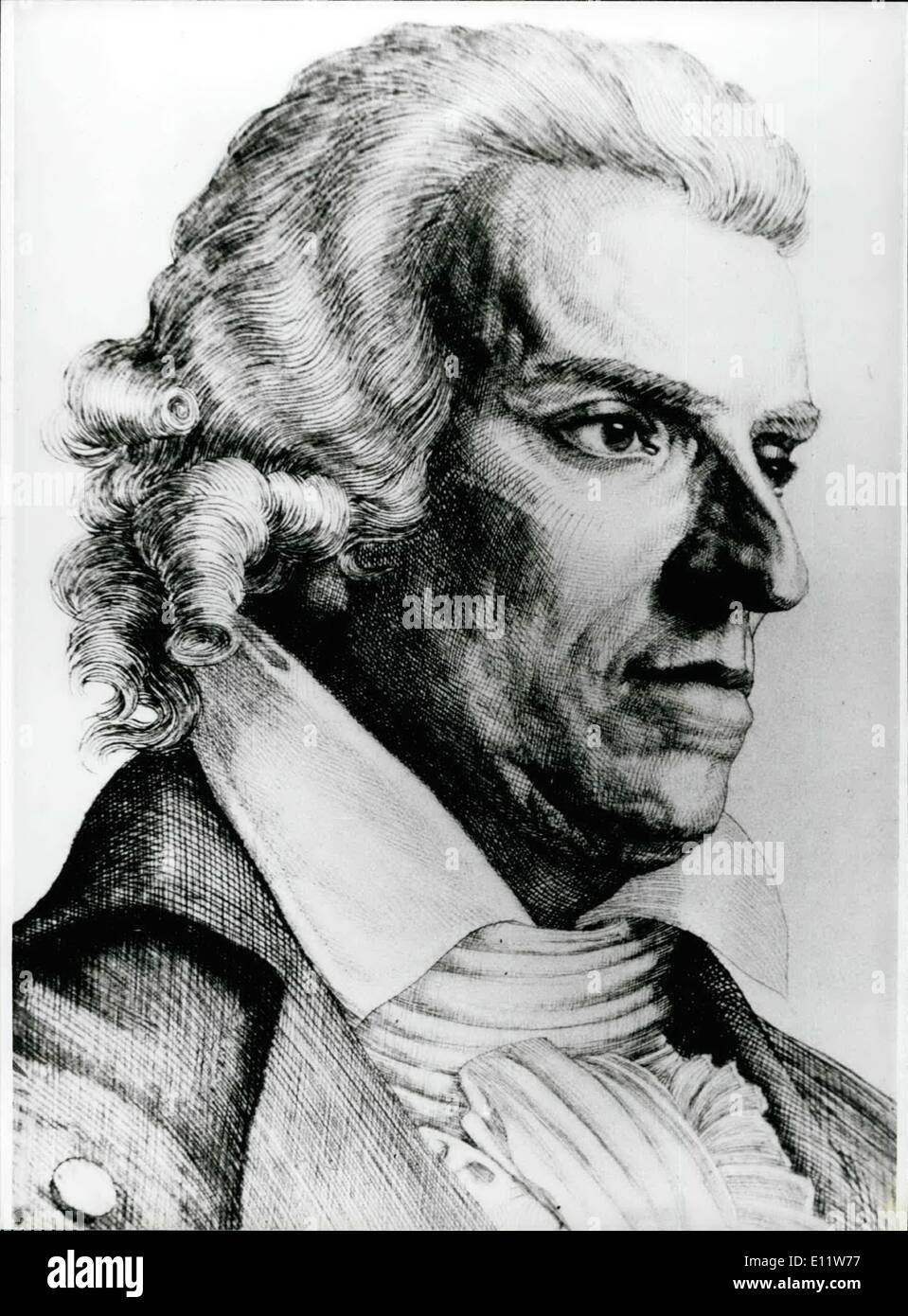 Maggio 05, 1980 - 175il giorno della morte di Friedrich von Schiller: A Maggio 9th, 1805 morì a Weimar durante il lavoro sul suo gioco 'Demetrius'', Friedrich von Schiller (Friedrich von Schiller, la nostra immagine mostra un contemporaneo incisione). Egli è stato furono sepolti nella notte dal 11 al 12 maggio 1805 sul cimitero della Jakobschurch e da lì trasportati ai sovrani vault su Maggio 16th. Schiller, nato a 10 Novembre 1759 in Marbach come figlio di un esercito-chirurgo e un proprietari daughterstudied prima legge e successivamente dal 1775 fisica Foto Stock