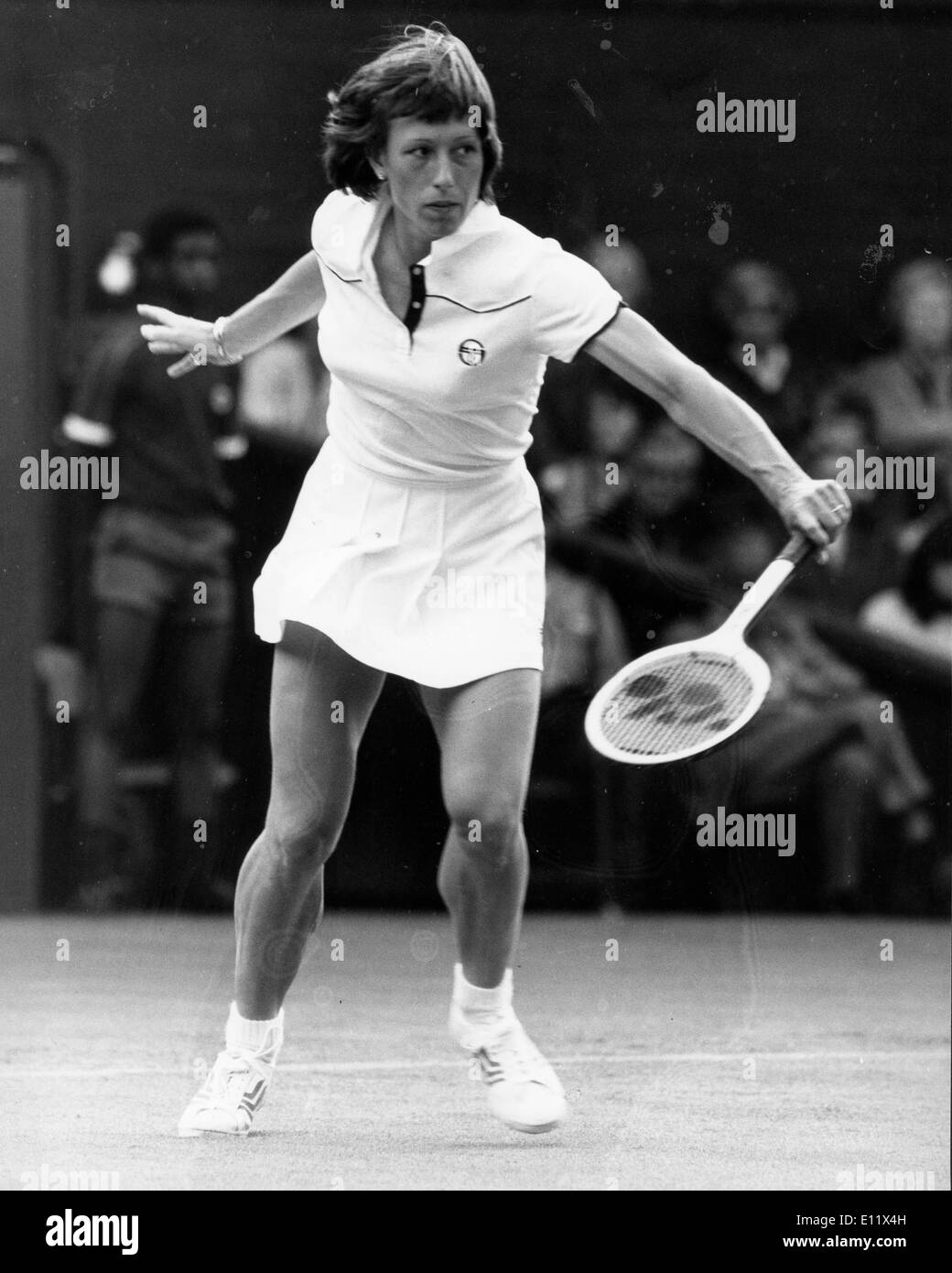 Martina Navratilova compete a Wimbledon Foto Stock