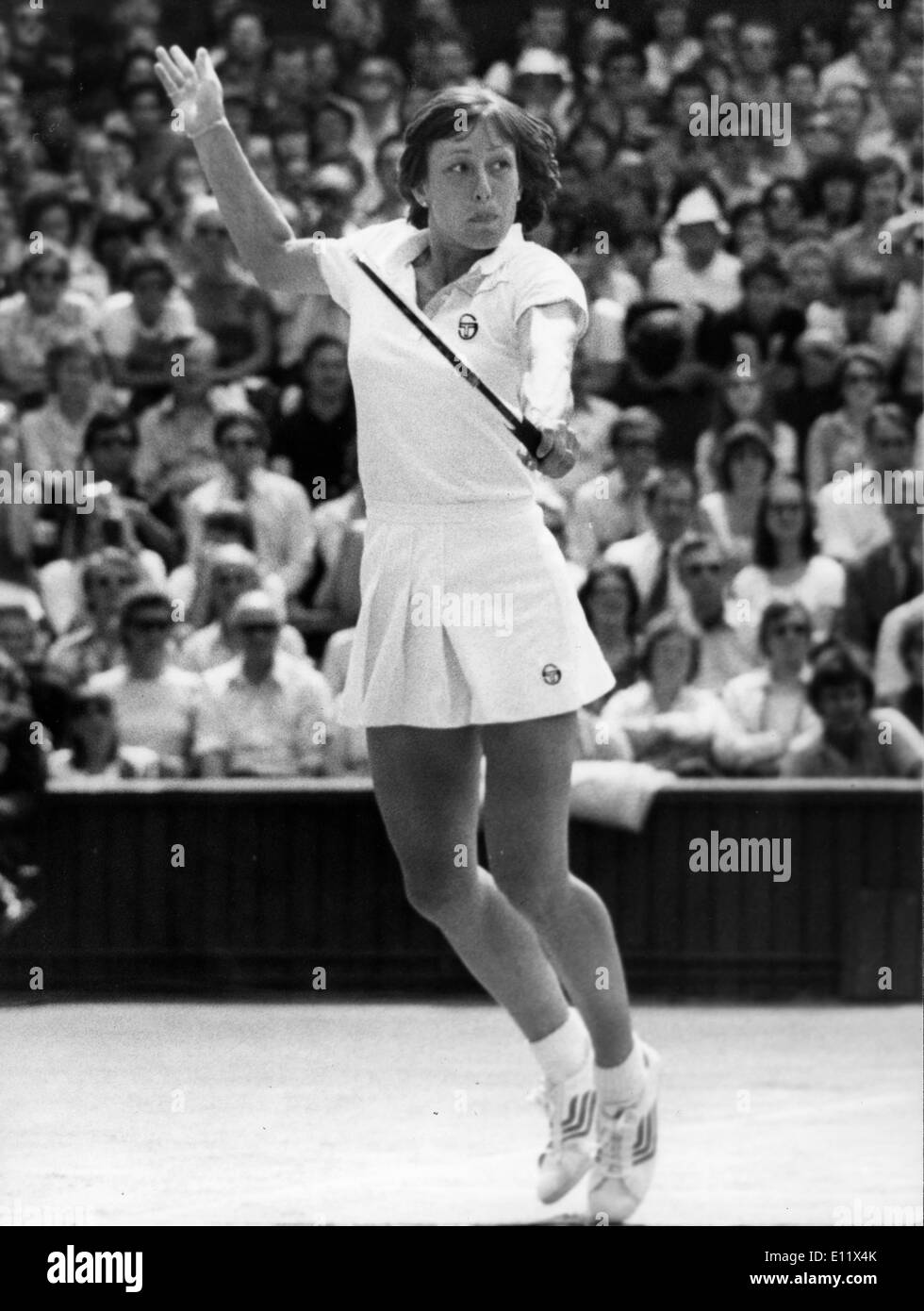 Martina Navratilova compete a Wimbledon Foto Stock
