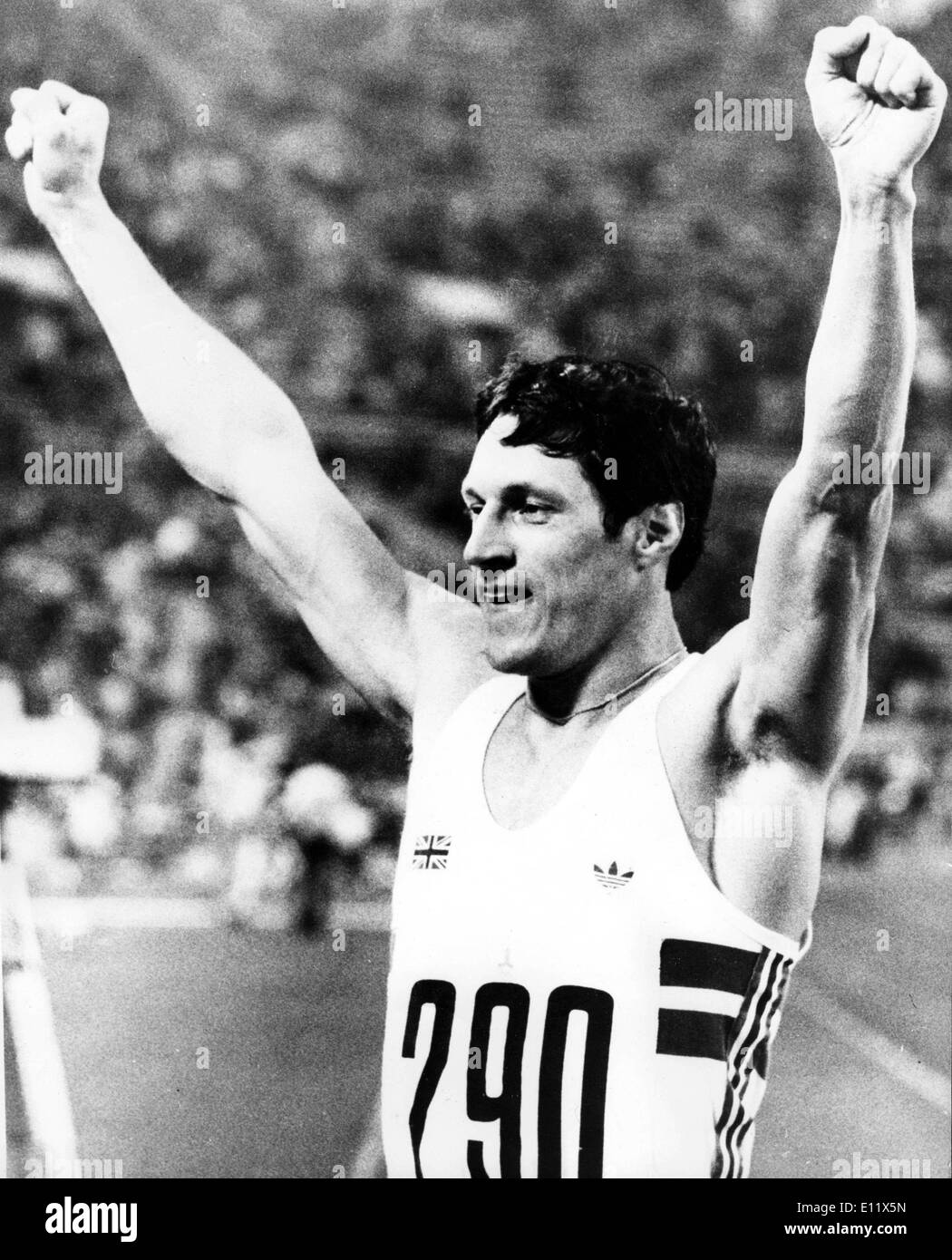 Jul 06, 1980; Mosca, Russia; in Gran Bretagna da Alan bene dopo aver vinto la finale di 100 metri. Foto Stock