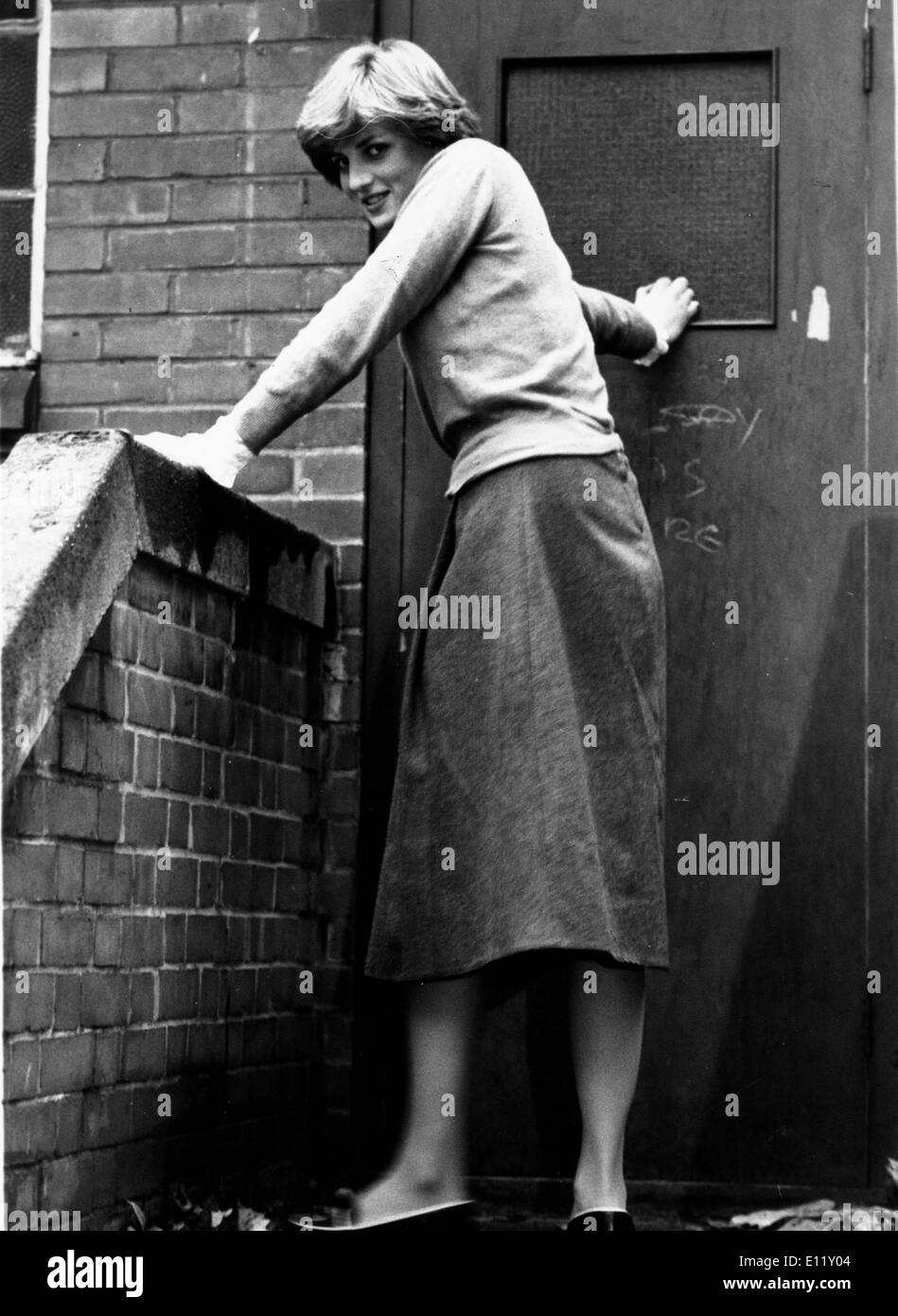 La principessa Diana sui passi del suo kindergarten Foto Stock