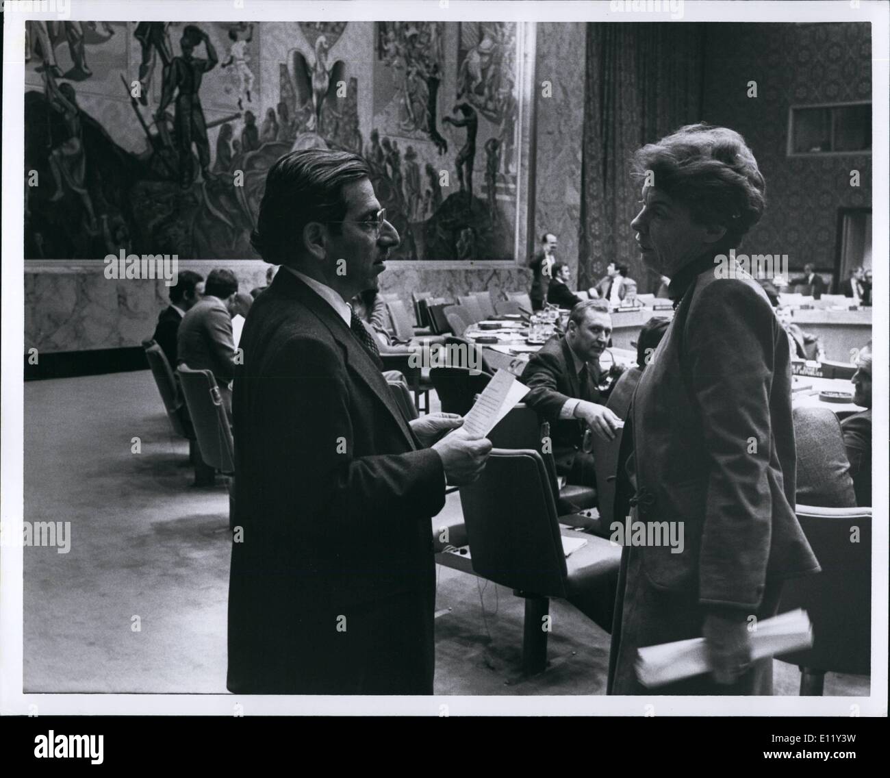 Mar 03, 1981 - ONU Sec. Consiglio il Libano: L-R: israeliana Amb. Yahda Blum & U.S. Amb. Jeane J. Kirkpatrick. Foto Stock