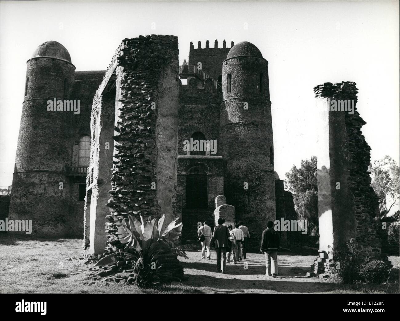 Mar 03, 1982 - Gondar- un mistero aperto: Gondar, la vecchia città imperiale ed ex capitale etiope città è ancora un mistero. Anche gli storici non so perché il re Fasilidas - costruita nel XVII secolo la città capitale di questo paese isolato. La foto mostra il castello del re Fasilidas. Lo stile architettonico di questo castello è ancora un mistero aperto perché non è costruito in stile etiope. Sembra di essere costruita sotto l'influenza dell'età coloniale. Foto Stock