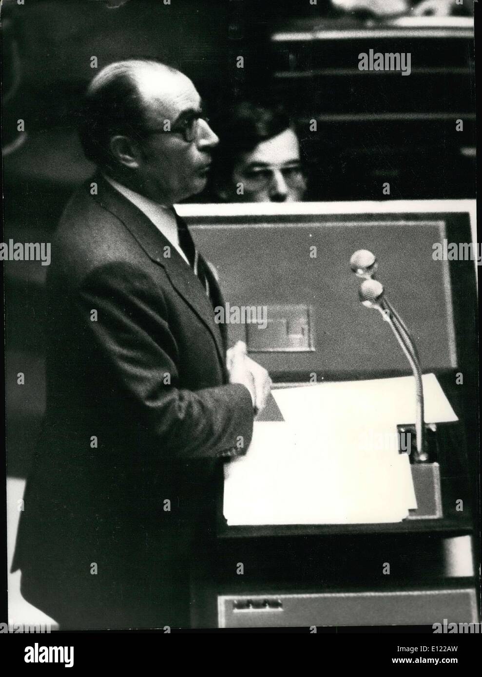 Apr. 11, 1983 - Partito Socialista Segretario Mitterand presso l'Assemblea nazionale Foto Stock