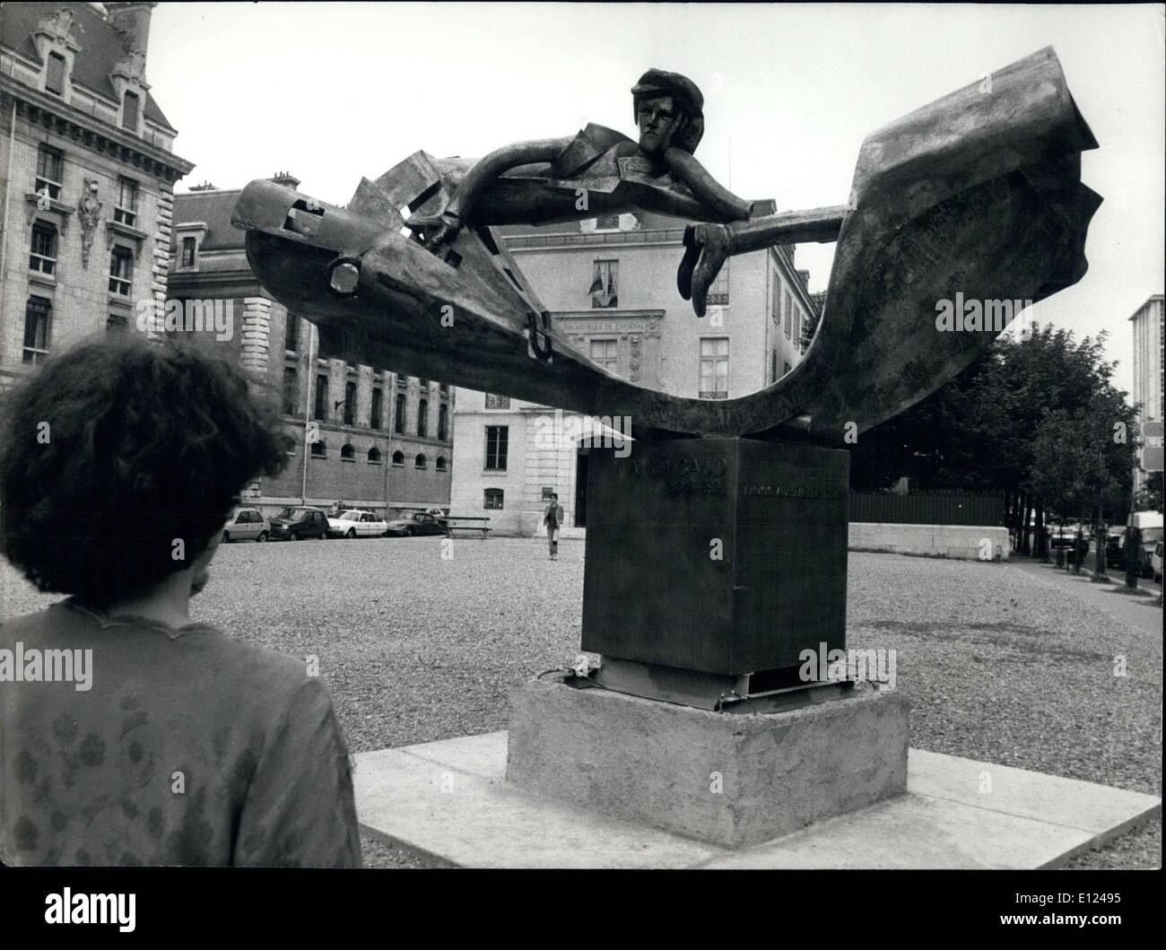 Lug. 10, 1985 - Scultura da Ipousteguy situato nel centro di Parigi Foto Stock