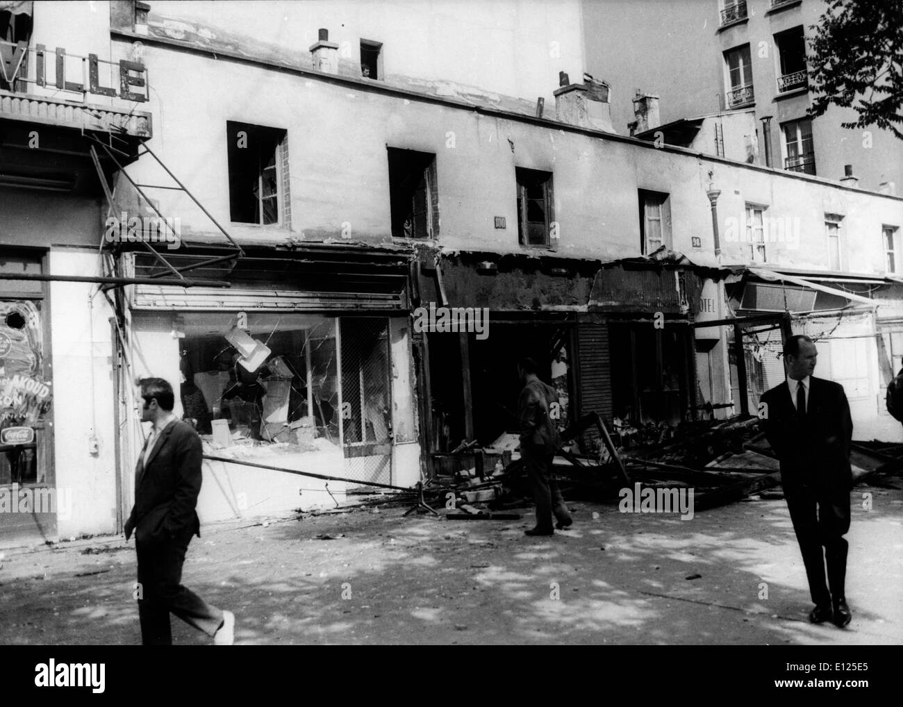 Bombardamenti a Belleville lascia la distruzione Foto Stock