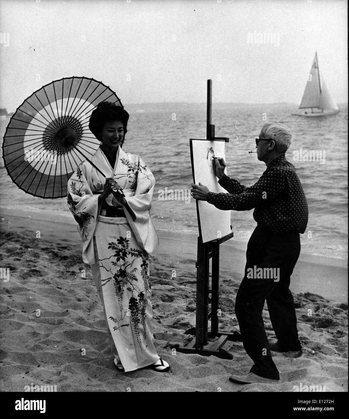 Apr 01, 2009 - Londra, Inghilterra, Regno Unito - LEONARD Tsuguharu Foujita (novembre 27, 1886 Ð 29 gennaio 1968) era un pittore Foto Stock