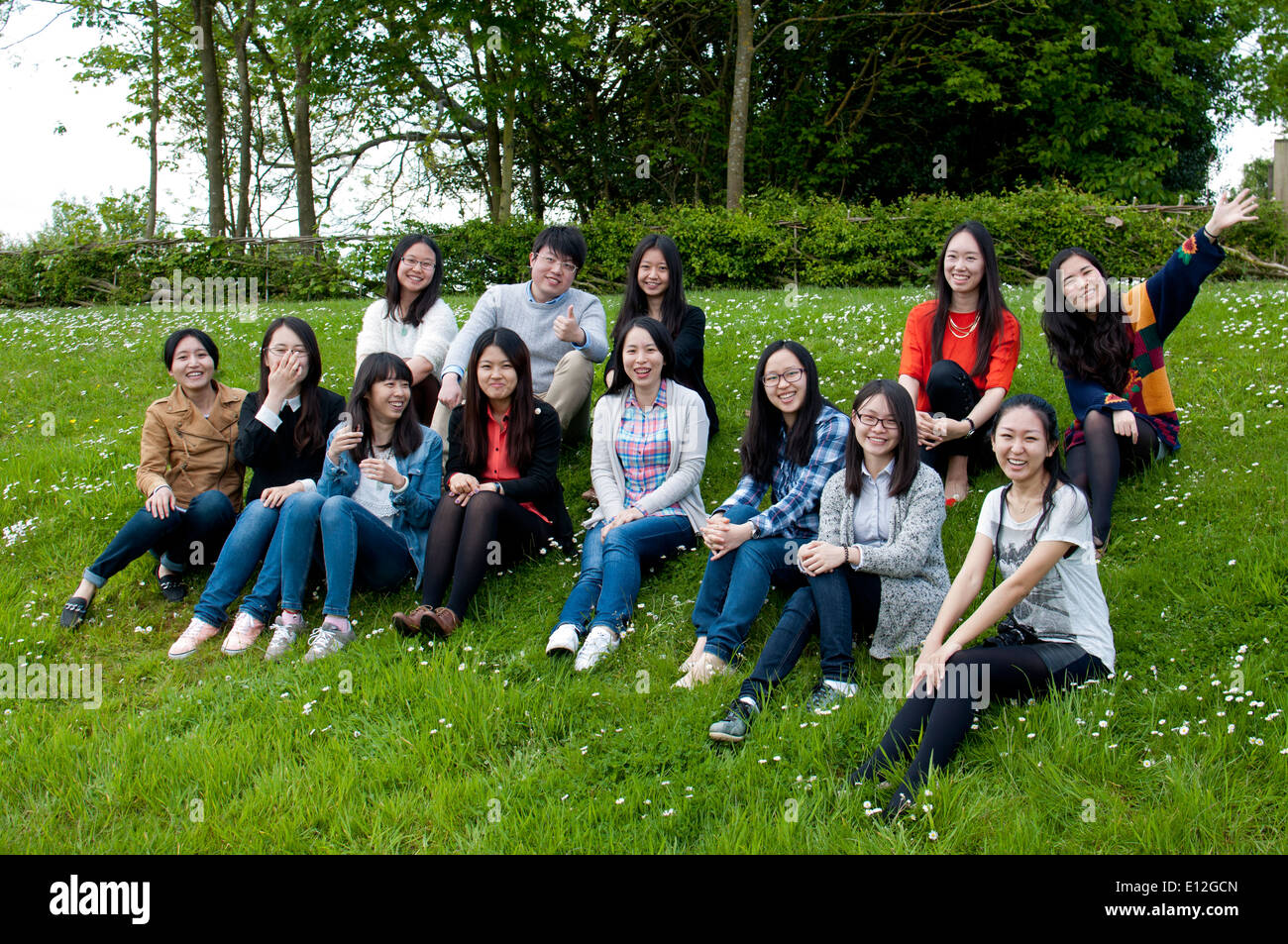 Cinese di studenti post-laurea all Università di Warwick, Regno Unito Foto Stock