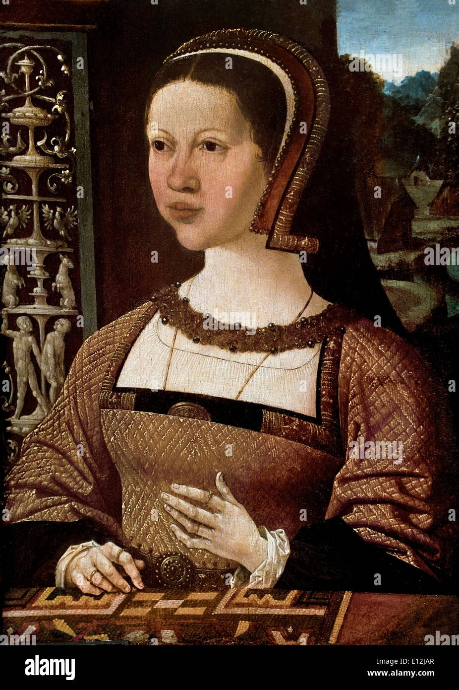 Ritratto di una donna possibilmente la regina Elisabetta di Danimarca 1524 Jacob Cornelisz. van Oostsanen 1472-Amsterdam1533 olandese Paesi Bassi Foto Stock
