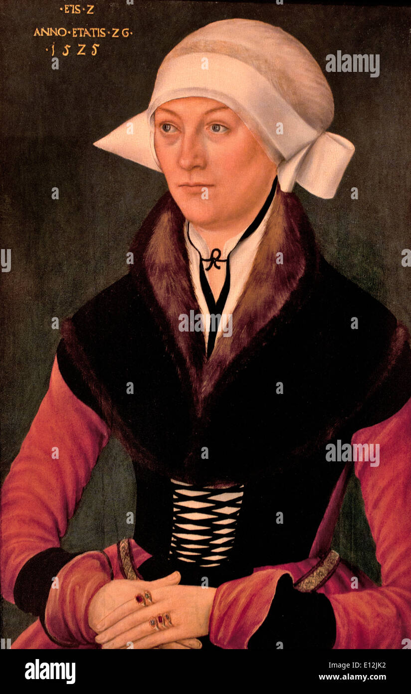 Ritratto di una donna di età compresa tra i venti-sei 1525 anonimo artista tedesco Scuola di Lucas Cranach il Vecchio 1525-43 il tedesco in Germania Foto Stock