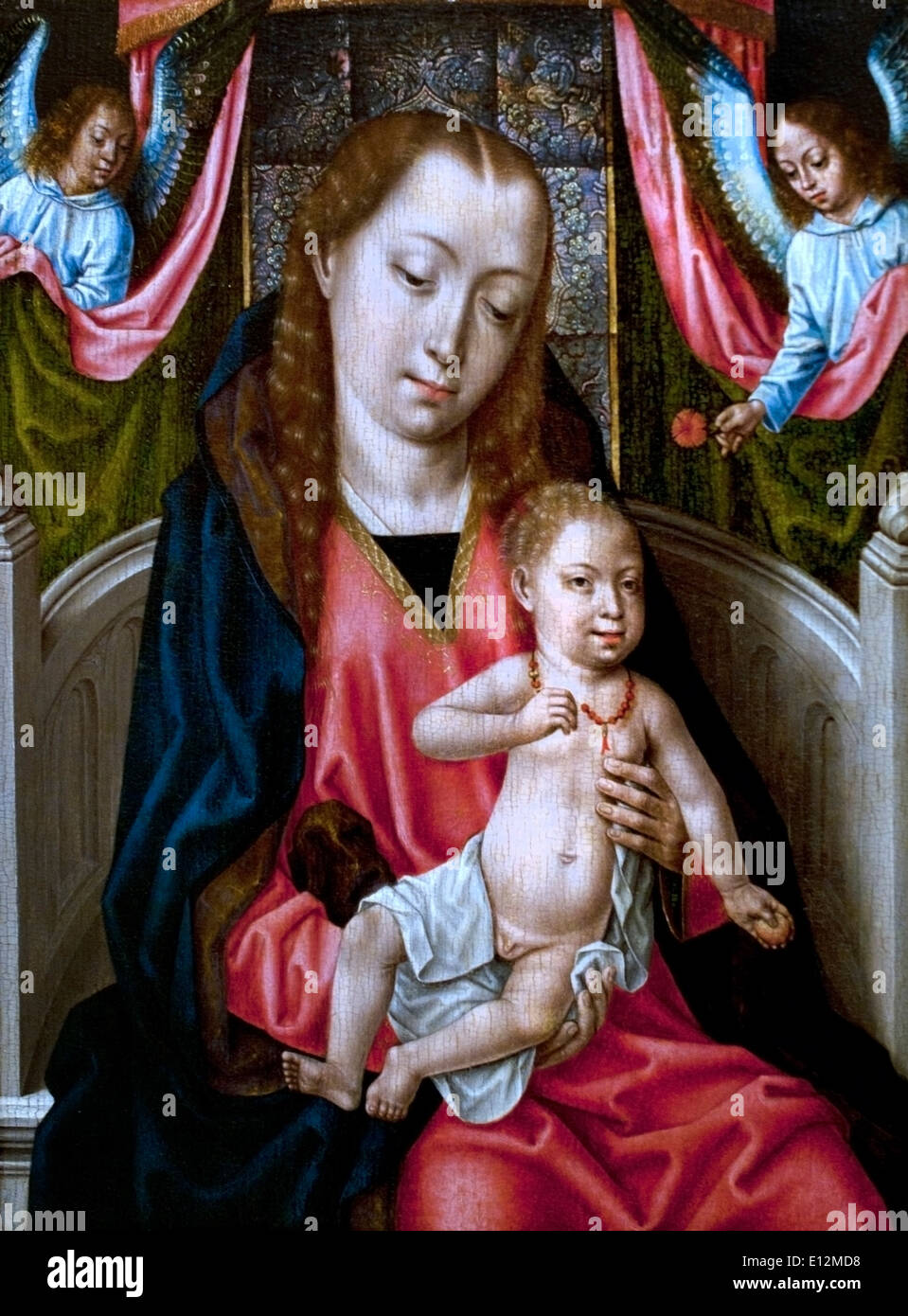 La Vergine e il Bambino due angeli ca. 1480 Master della Santa Ursula leggenda Bruges ca. 1470 - 1500 belga fiamminga del Belgio Foto Stock