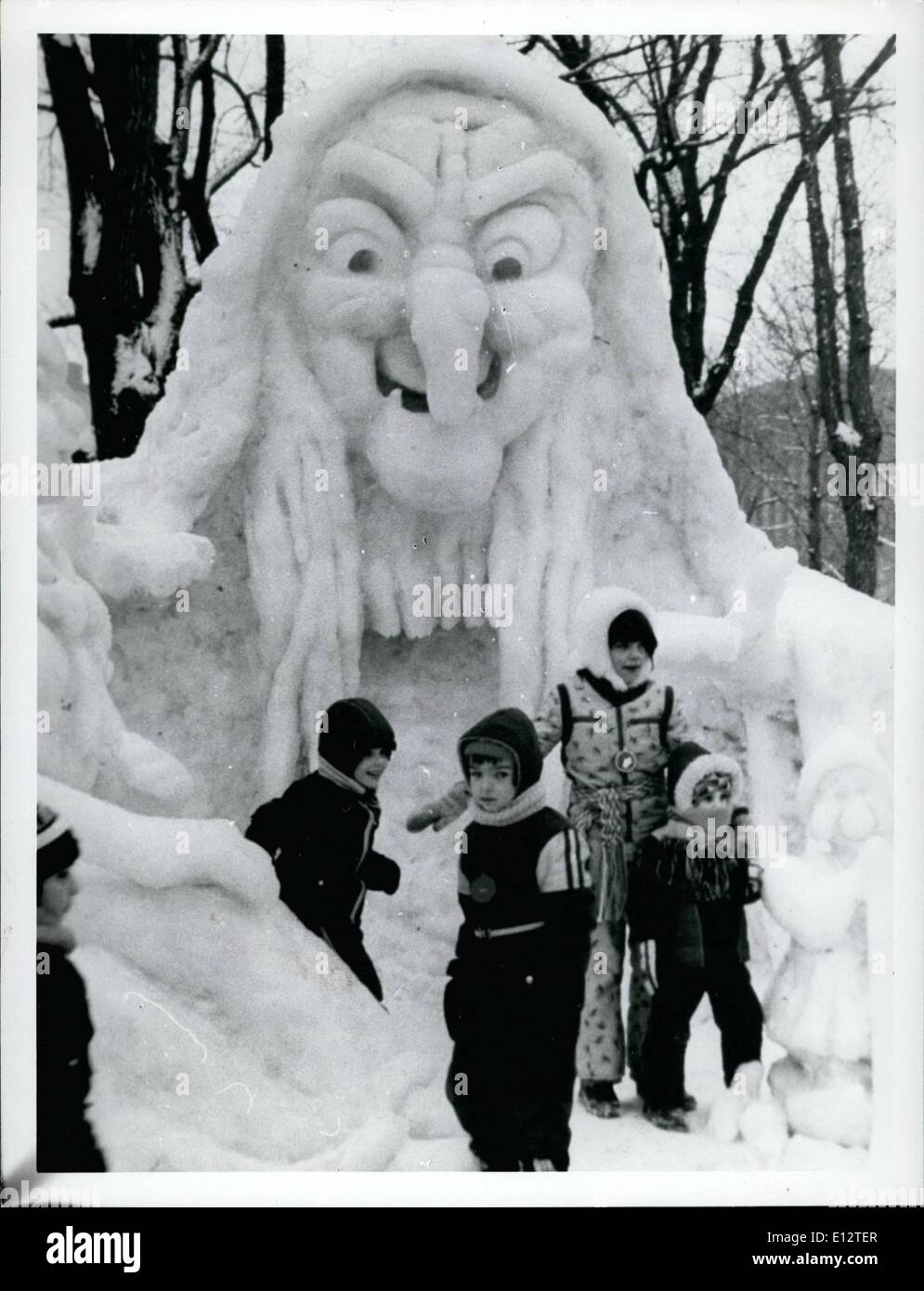 Febbraio 25, 2012 - La città di Québec - Sculture di ghiaccio per il Carnevale. Foto Stock