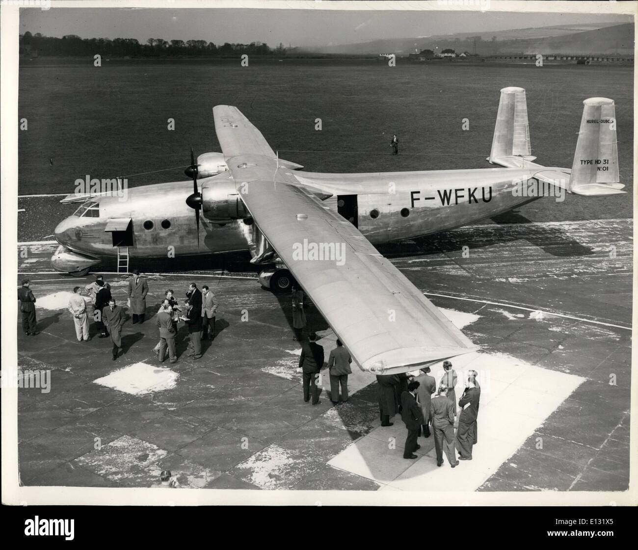 Febbraio 26, 2012 - Nuovo French il trasporto di merci e passeggeri su aeromobili mostrano. La Hurel Dubois ad alto rapporto di aspetto macchina: Hurel Dubois Foto Stock