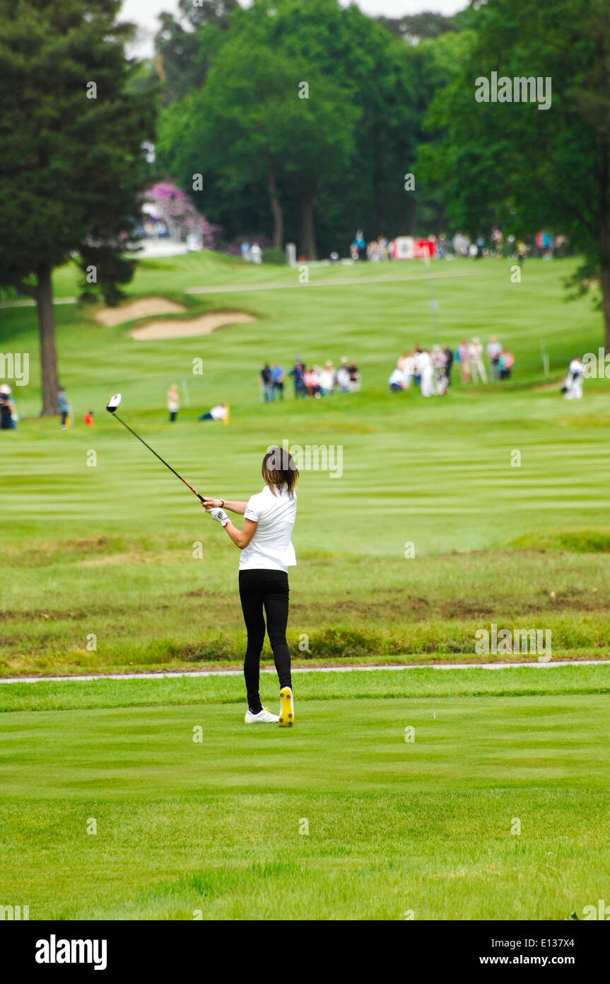 Wentworth, Surrey, Regno Unito. 21 maggio 2014. British Curling star Eve Muirhead durante il 2014 BMW PGA Championship Wentworth Pro-Am , Surrey UK Credit: Bigred/Alamy Live News Foto Stock