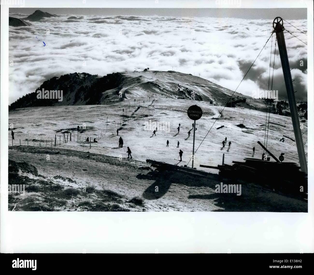 Febbraio 29, 2012 - Olimpiadi Invernali sito - Grenoble 1968: gli sciatori alpini discese a Croix de Chamrousse. Foto Stock