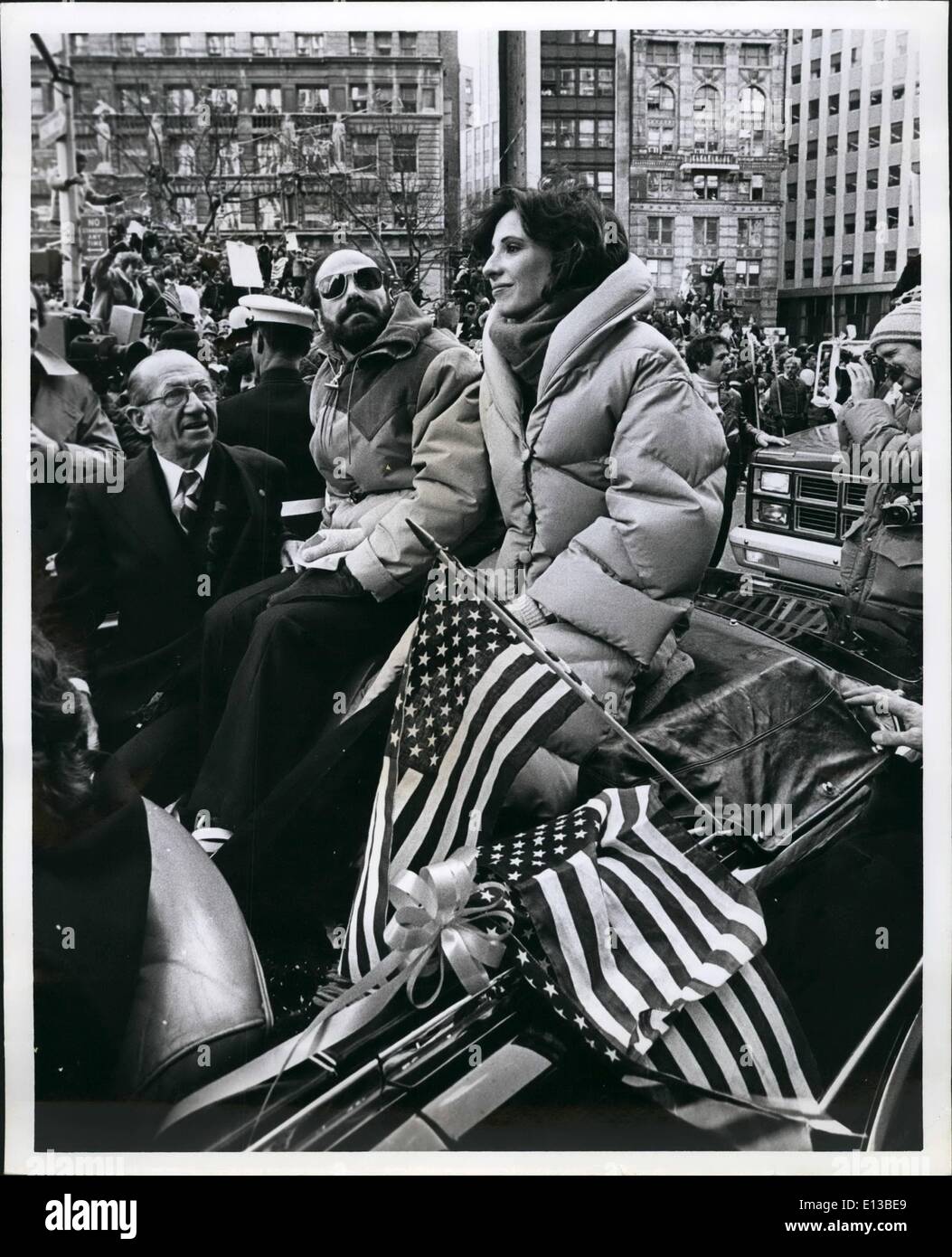 Febbraio 29, 2012 - NEW YORK ha mostrato il suo affetto per il restituito ostaggi americani da avendo un tradizionale Ticker tape Parade fino Lower Broadway. Foto Stock
