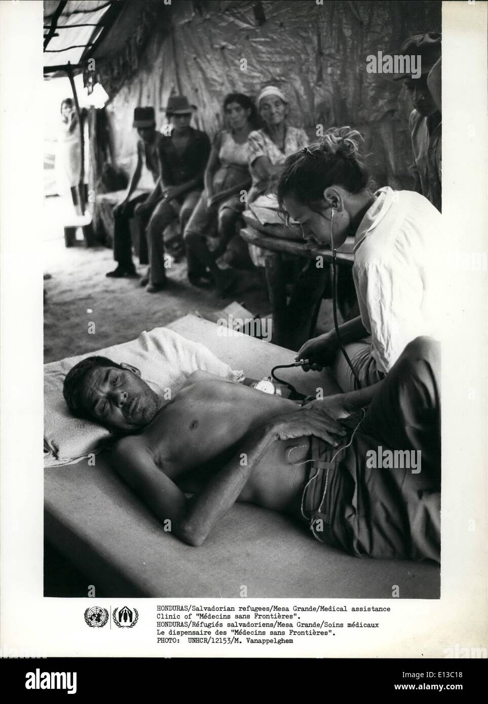 Febbraio 29, 2012 - Honduras/salvadoregno rifugiati/Mesa Grande/assistenza medica della clinica di ''Medecins sans Frontieres"". Honduras/Refugies salvadoriens/Mesa Grande/SOINS MEDICAUX Le dispensaire des ''Medecins sans Frontieres" Foto Stock
