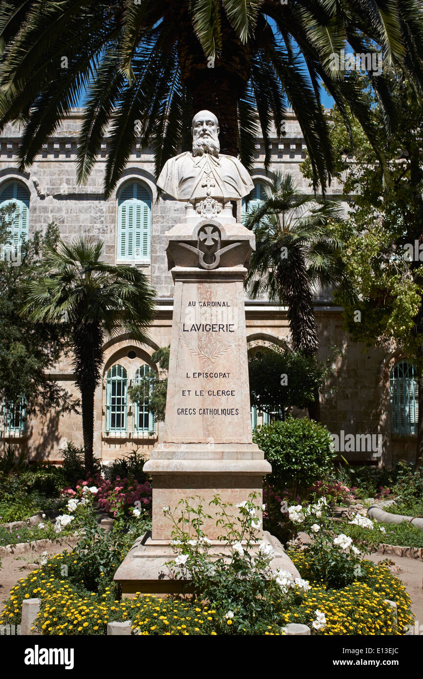 La scultura di Carlo Marziale Allemand Lavigerie era un cardinale francese, arcivescovo di Cartagine e Algeri, Gerusalemme, Israele Foto Stock