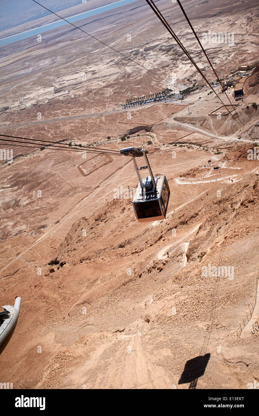 La funivia a Masada National Park, Israele Foto Stock